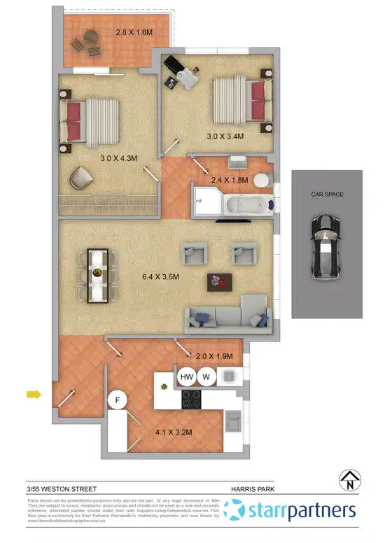 Floorplan of Homely apartment listing, 3/55 Weston Street, Harris Park NSW 2150