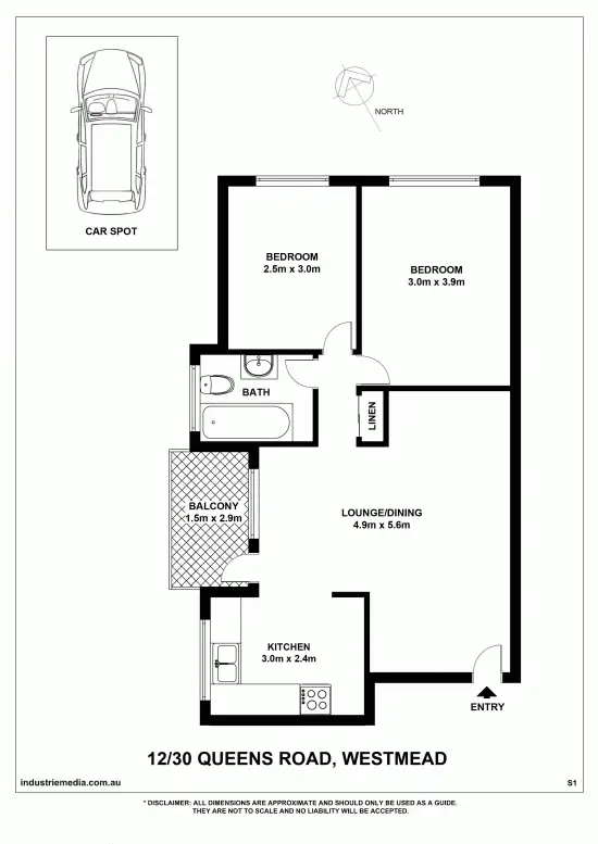 Floorplan of Homely unit listing, 12/30 Queens Road, Westmead NSW 2145