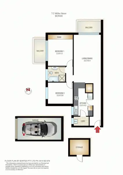 Floorplan of Homely unit listing, 7/2-4 Miller Street, Bondi NSW 2026