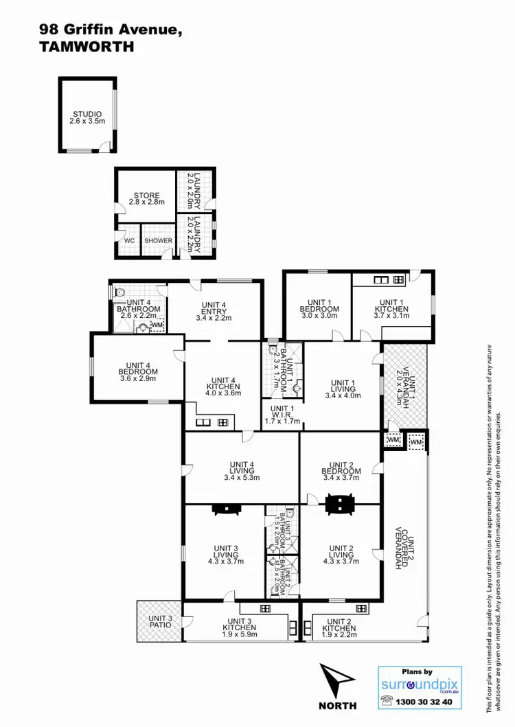Floorplan of Homely unit listing, 1-4/98 Griffin Avenue, Tamworth NSW 2340