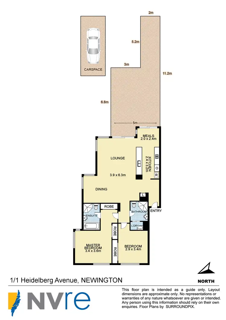 Floorplan of Homely unit listing, 1/1 Heidelberg Avenue, Newington NSW 2127