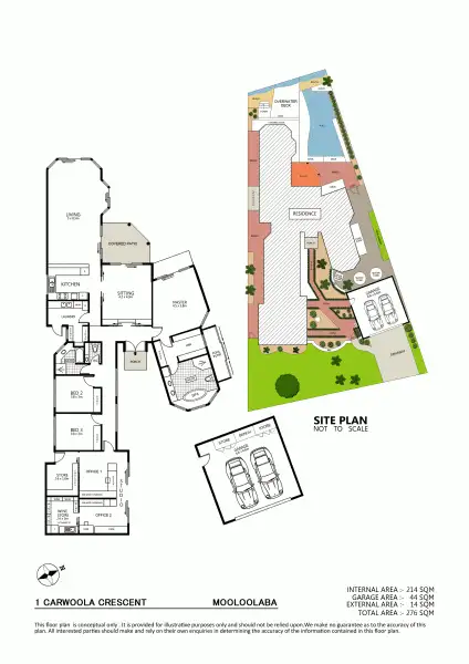 Floorplan of Homely house listing, 1 Carwoola Crescent, Mooloolaba QLD 4557
