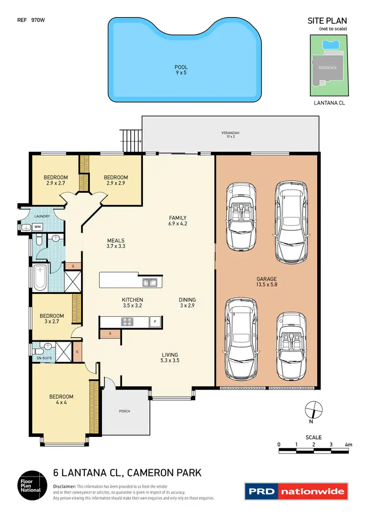 Floorplan of Homely house listing, 6 Lantana Close, Cameron Park NSW 2285