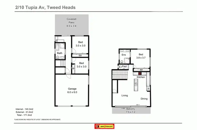 Floorplan of Homely semi-detached listing, 2/10 Tupia Avenue, Tweed Heads NSW 2485