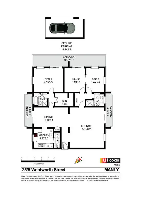 Floorplan of Homely unit listing, 25/5 Wentworth Street, Manly NSW 2095
