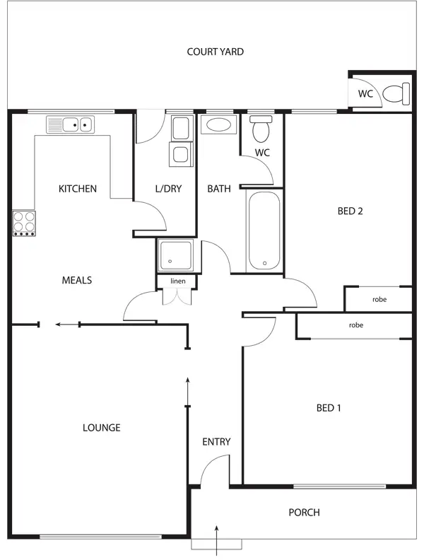 Floorplan of Homely villa listing, 3/71 Heller St, Brunswick West VIC 3055