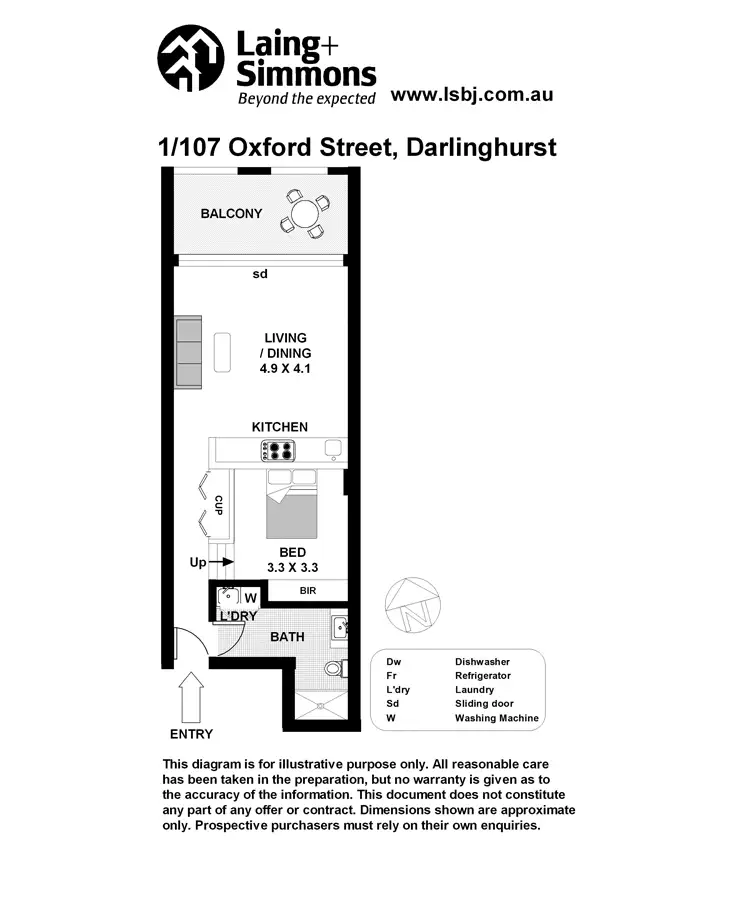 Floorplan of Homely apartment listing, 1/107-111 Oxford Street, Darlinghurst NSW 2010