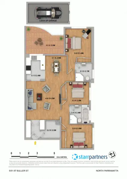 Floorplan of Homely unit listing, 5/51-57 Buller Street, North Parramatta NSW 2151