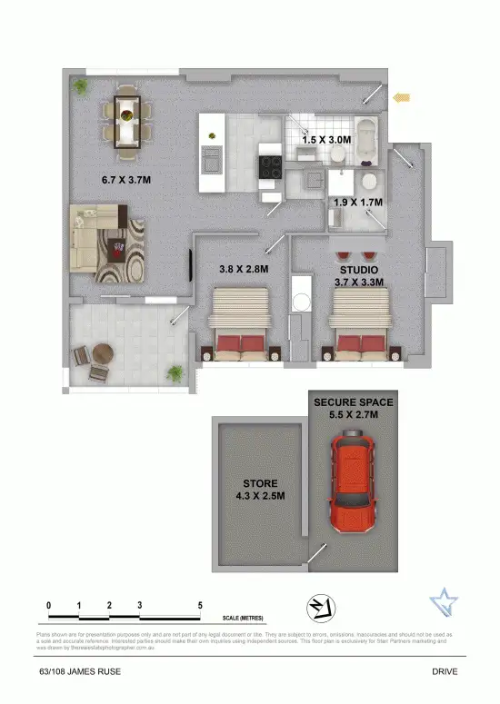 Floorplan of Homely unit listing, 63+63A/108 James Ruse Drive, Rosehill NSW 2142