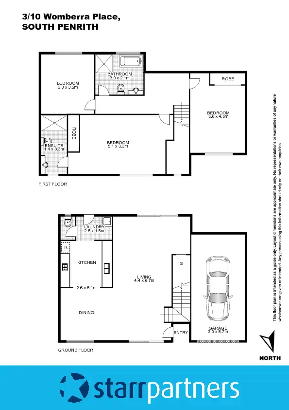 Floorplan of Homely townhouse listing, 3/10 Womberra Place, South Penrith NSW 2750