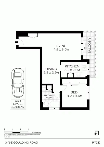 Floorplan of Homely unit listing, 3/6e Goulding Road, Ryde NSW 2112