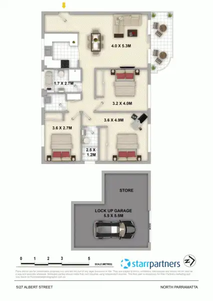 Floorplan of Homely unit listing, 5/27 Albert St, North Parramatta NSW 2151