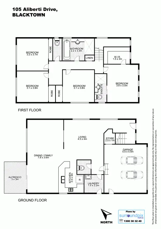 Floorplan of Homely house listing, 105 Aliberti Drive, Blacktown NSW 2148
