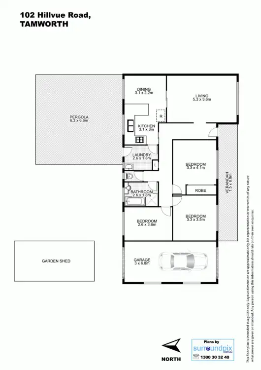 Floorplan of Homely house listing, 102 Hillvue Road, Tamworth NSW 2340