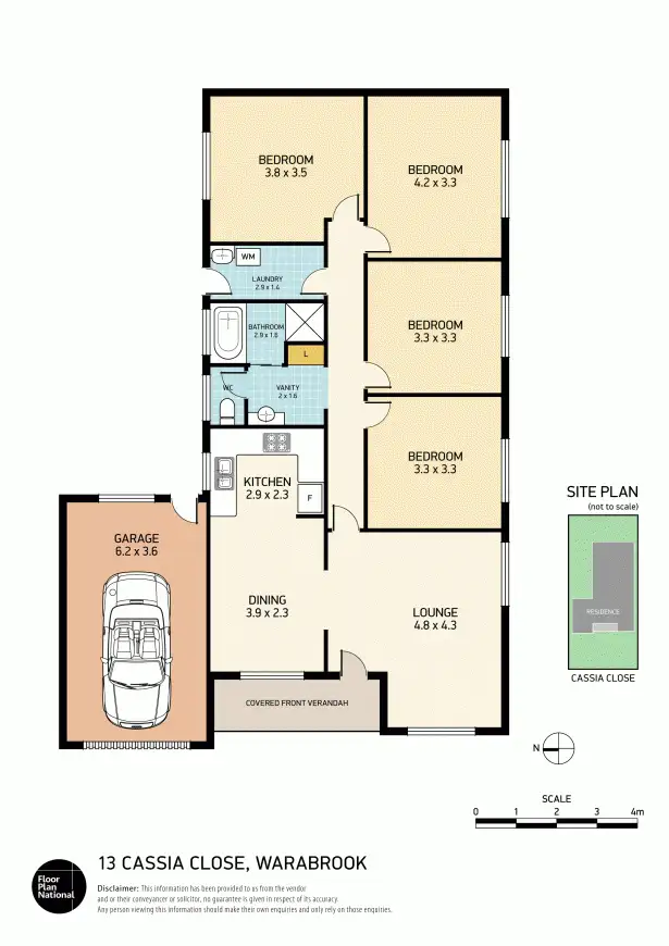 Floorplan of Homely house listing, 13 Cassia Close, Warabrook NSW 2304