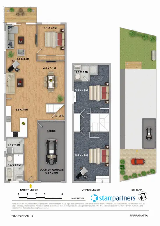 Floorplan of Homely semi-detached listing, 168a Pennant St, Parramatta NSW 2150