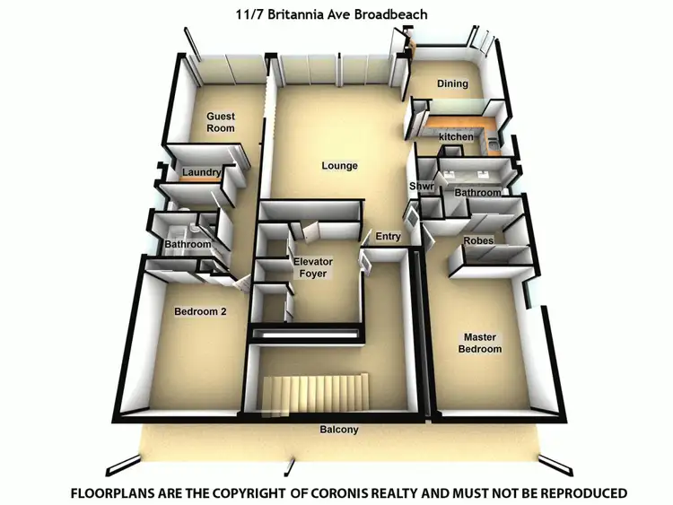 Floorplan of Homely unit listing, 11/7 Britannia Avenue, Broadbeach QLD 4218