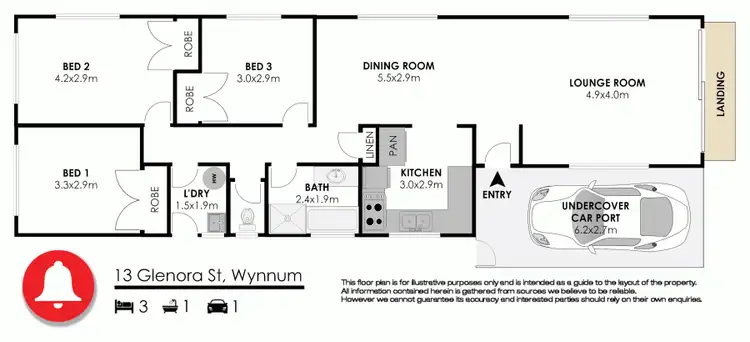 Floorplan of Homely house listing, 13 Glenora Street, Wynnum QLD 4178