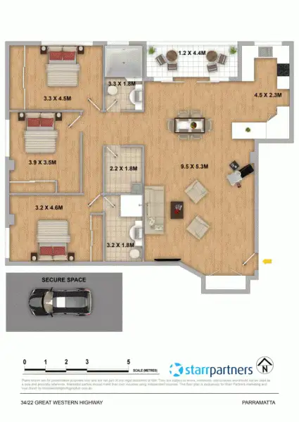 Floorplan of Homely unit listing, 34/22 Great Western Highway, Parramatta NSW 2150
