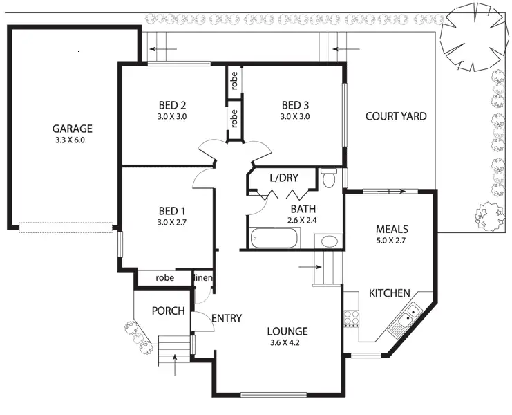 Floorplan of Homely unit listing, 3/94 Railway Parade, Pascoe Vale VIC 3044