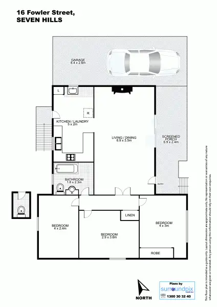 Floorplan of Homely house listing, 16 Fowler St, Seven Hills NSW 2147