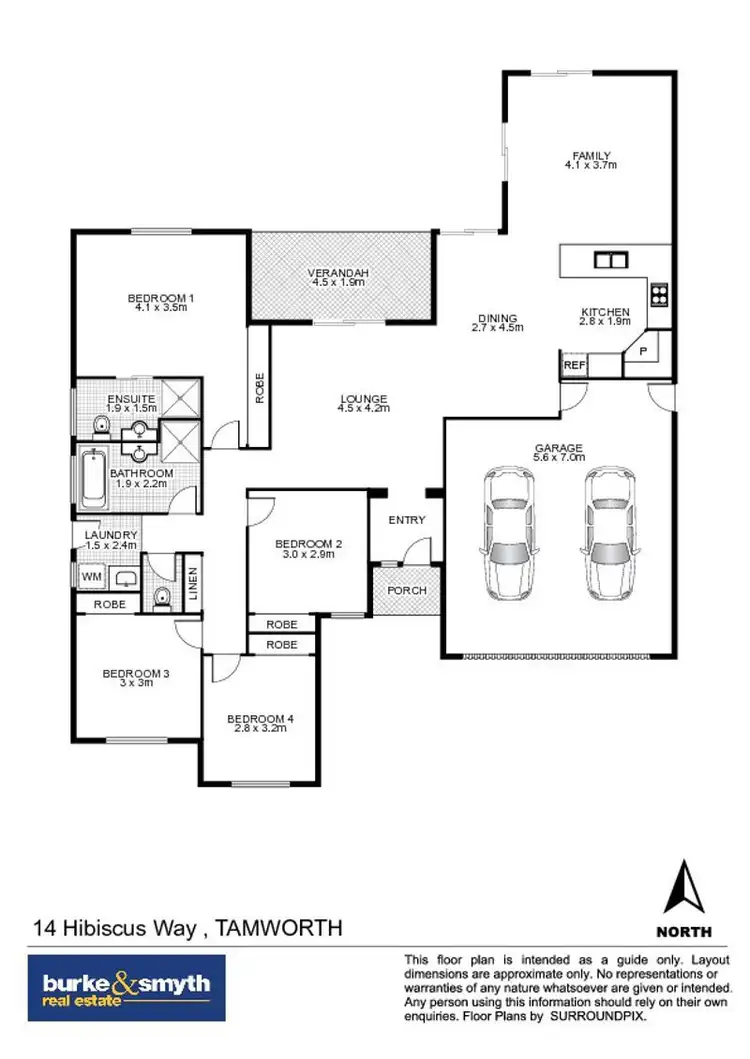 Floorplan of Homely house listing, 14 Hibiscus Way, Tamworth NSW 2340