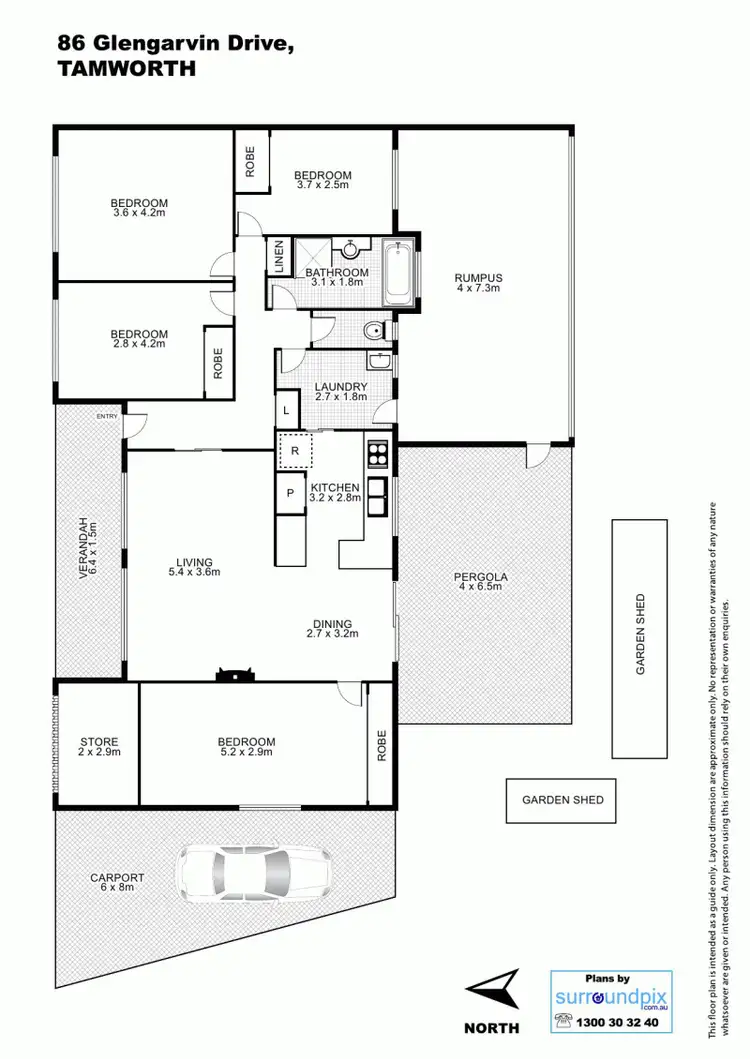 Floorplan of Homely house listing, 86 Glengarvin Drive, Tamworth NSW 2340