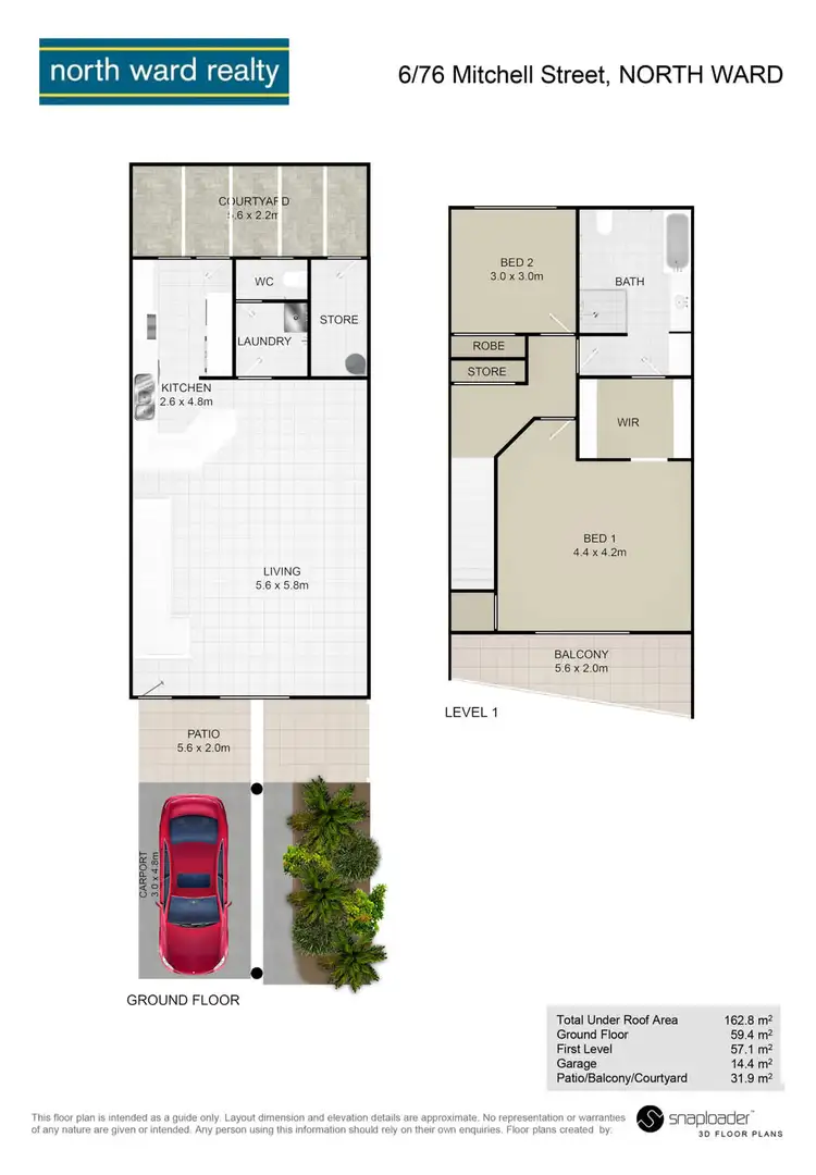 Floorplan of Homely apartment listing, 6/76-78 Mitchell Street, North Ward QLD 4810