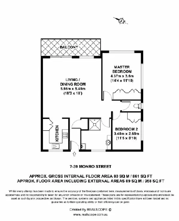 Floorplan of Homely unit listing, 7/39 Monro Street, Kelvin Grove QLD 4059