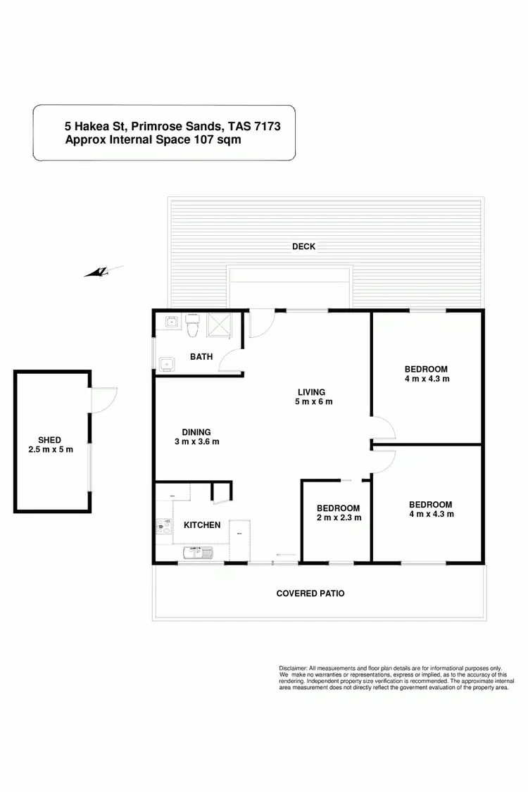 Floorplan of Homely house listing, 5 Hakea Street, Primrose Sands TAS 7173