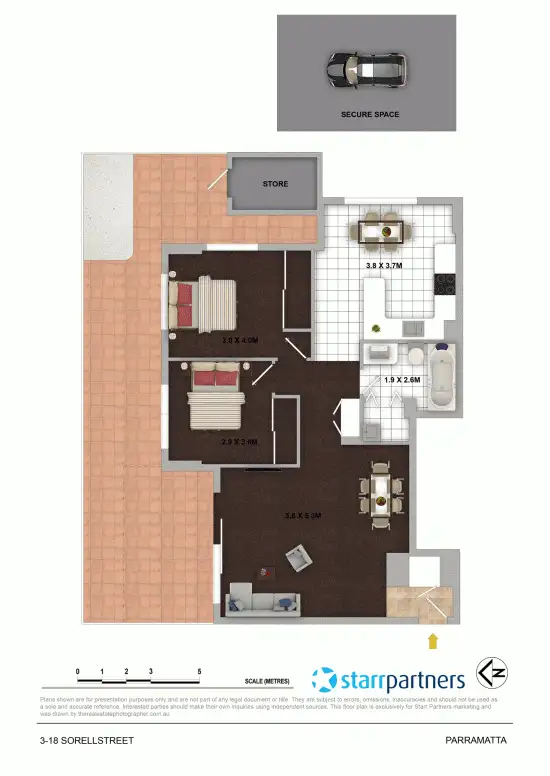 Floorplan of Homely unit listing, 3/18 Sorrell Street, Parramatta NSW 2150