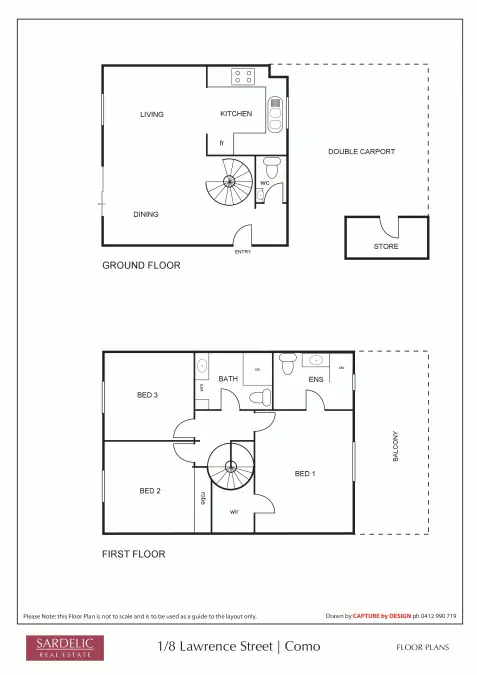 Floorplan of Homely townhouse listing, 1/8 Lawrence Street, Como WA 6152