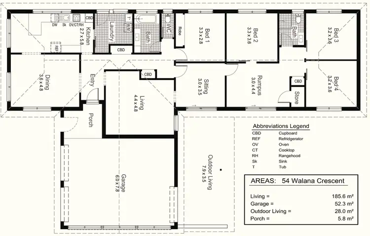 Floorplan of Homely house listing, 54 Walana Crescent, Kooringal NSW 2650