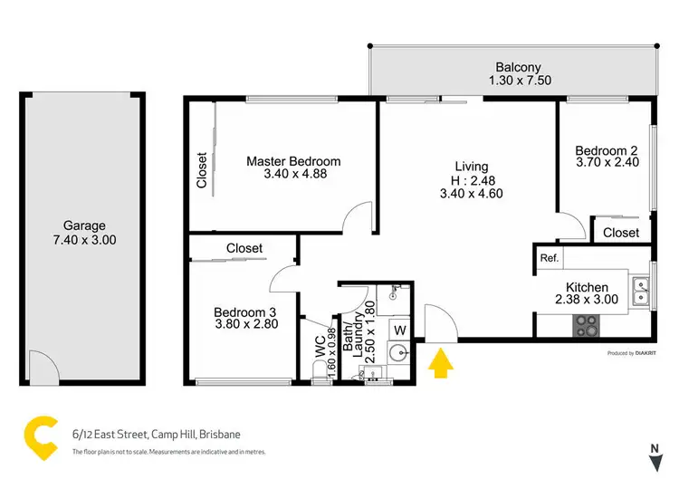 Floorplan of Homely unit listing, 6/12 East Street, Camp Hill QLD 4152