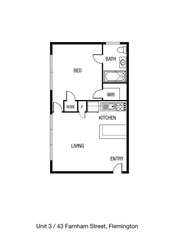 Floorplan of Homely apartment listing, 3/43 Farnham Street, Flemington VIC 3031
