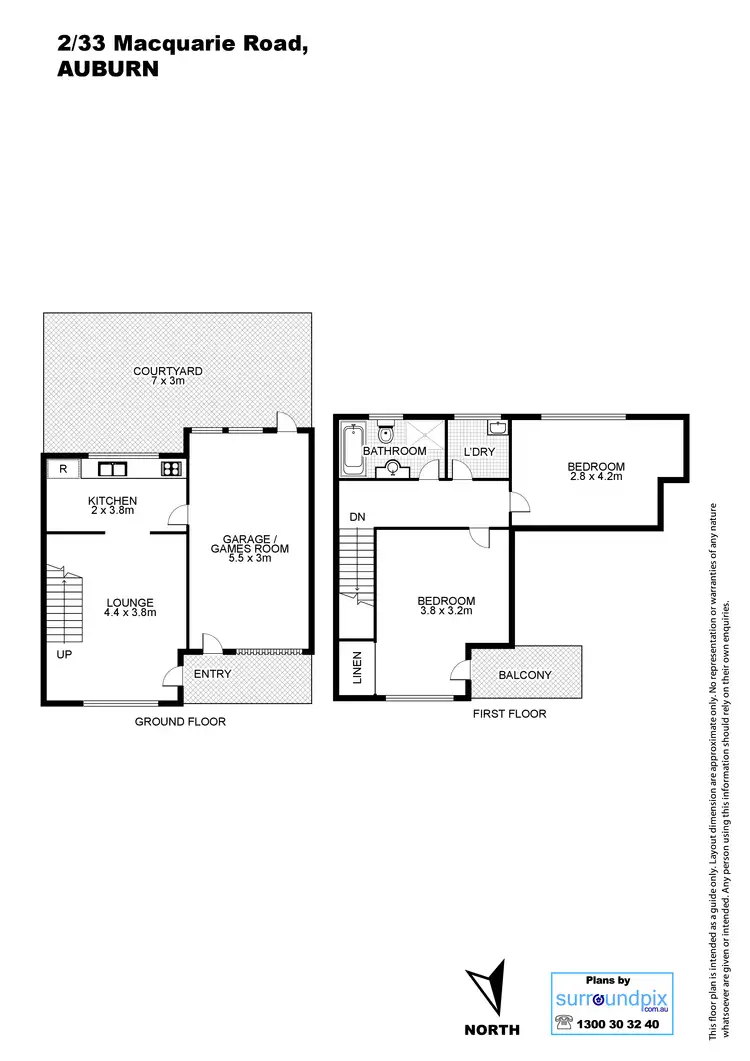 Floorplan of Homely townhouse listing, 2/33 Macquarie Road, Auburn NSW 2144