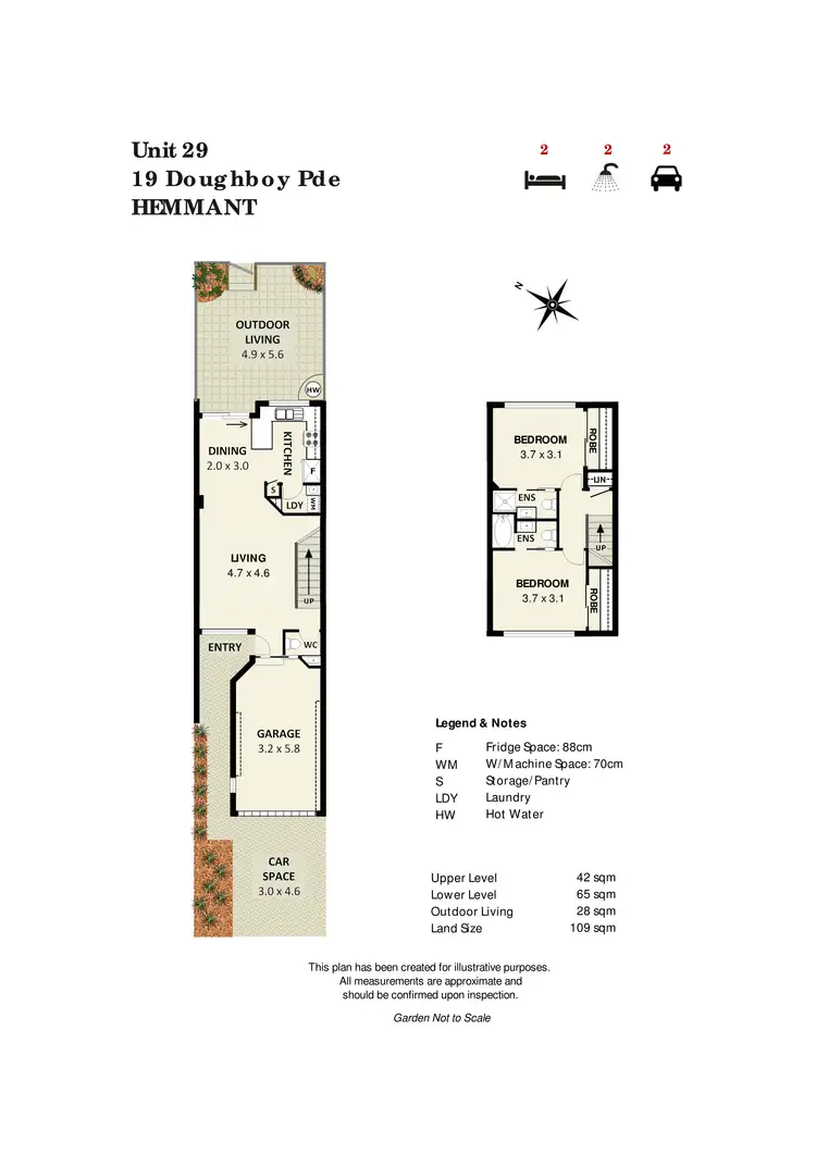 Floorplan of Homely townhouse listing, 29/19 Doughboy Parade, Hemmant QLD 4174