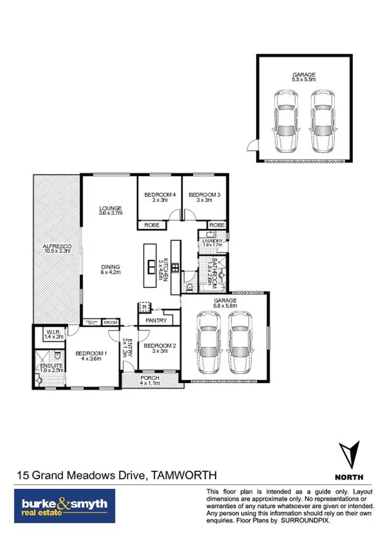 Floorplan of Homely house listing, 15 Grand Meadows Drive, Tamworth NSW 2340
