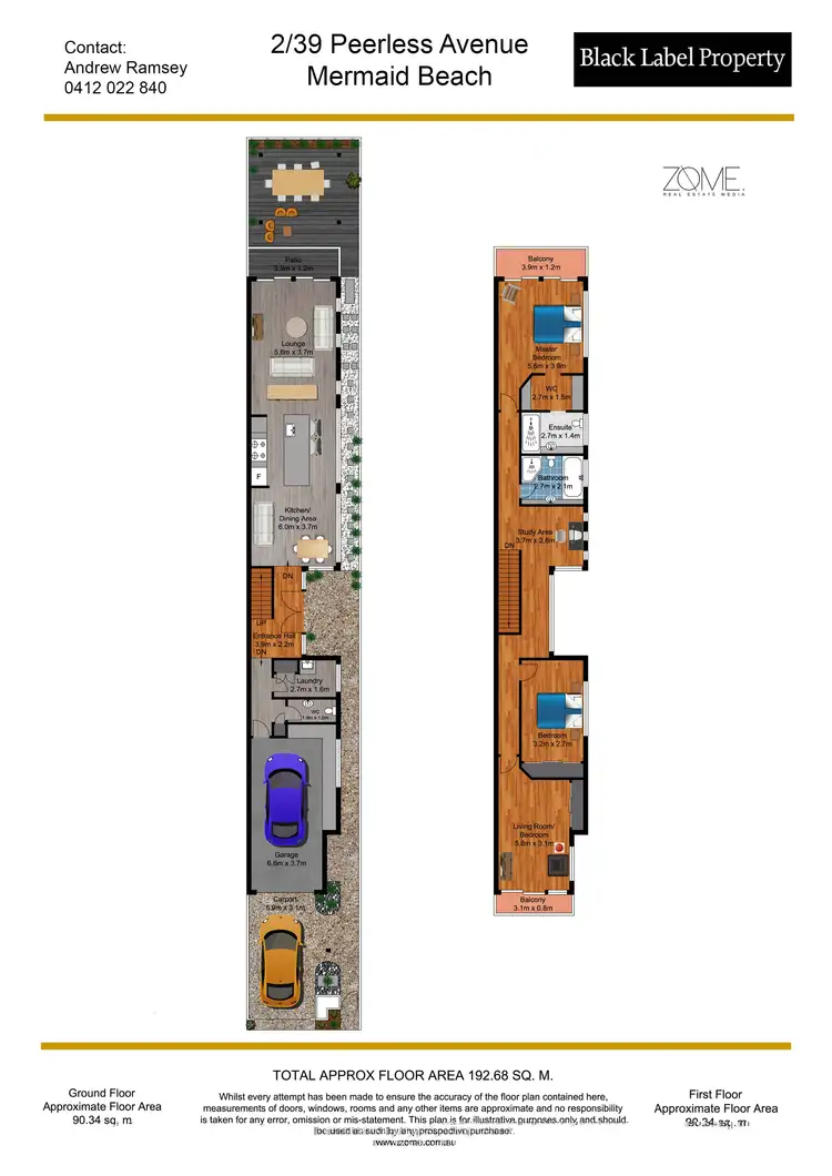 Floorplan of Homely semi-detached listing, 2/39 Peerless Avenue, Mermaid Beach QLD 4218