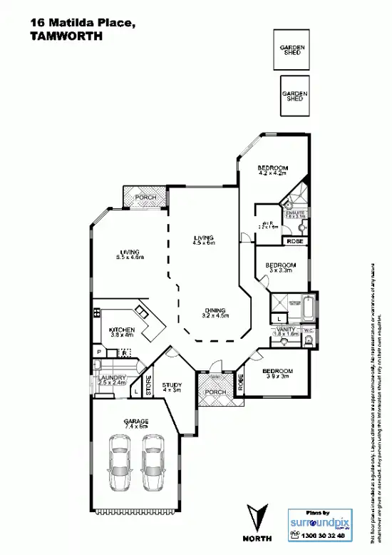 Floorplan of Homely house listing, 16 Matilda Place, Tamworth NSW 2340