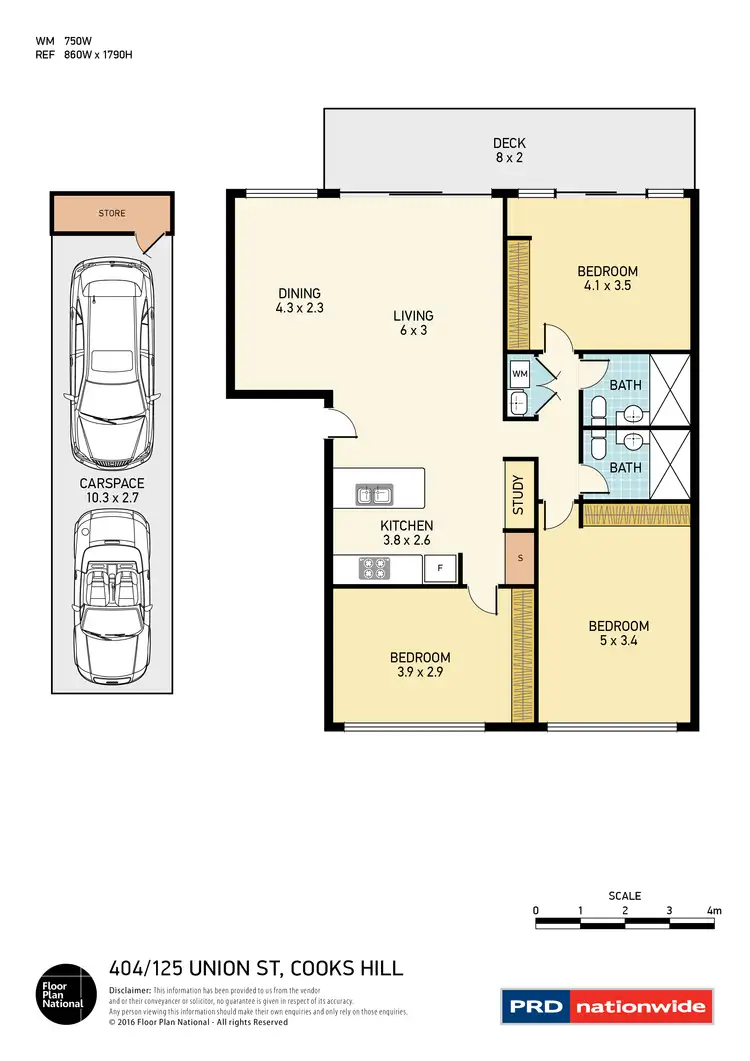 Floorplan of Homely apartment listing, 404/125 Union Street, Cooks Hill NSW 2300
