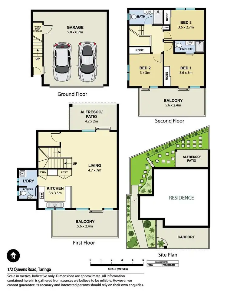 Floorplan of Homely townhouse listing, 1/2 Queens Road, Taringa QLD 4068