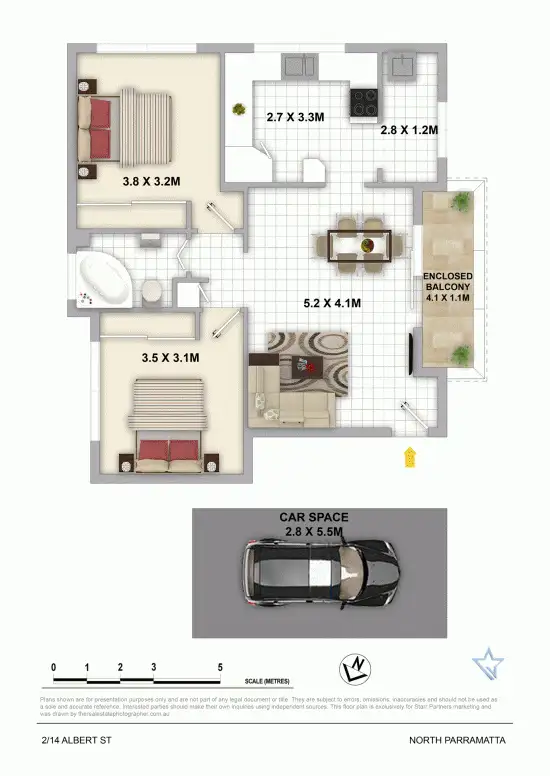 Floorplan of Homely unit listing, 2/14 Albert Street, North Parramatta NSW 2151
