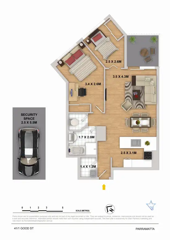 Floorplan of Homely unit listing, 41/1 Good Street, Parramatta NSW 2150