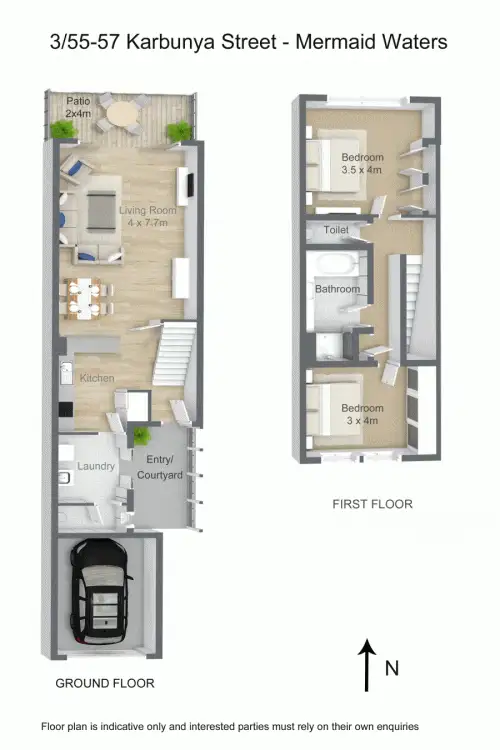 Floorplan of Homely townhouse listing, 3/55 Karbunya Street, Mermaid Waters QLD 4218