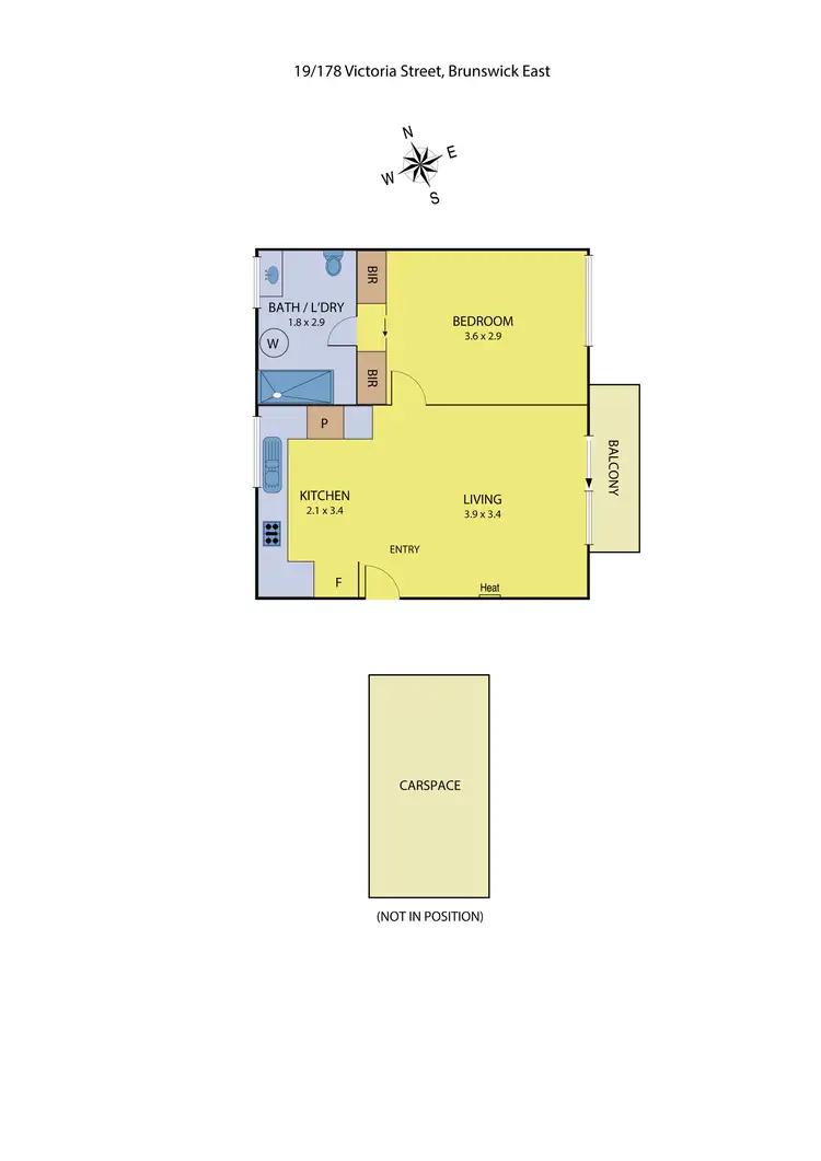 Floorplan of Homely apartment listing, 19/178 Victoria St, Brunswick VIC 3056