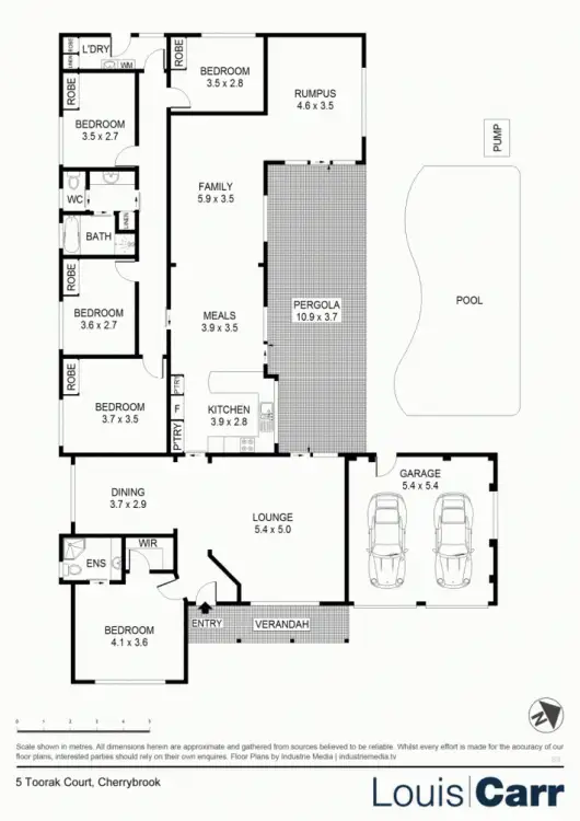 Floorplan of Homely house listing, 5 Toorak Court, Cherrybrook NSW 2126