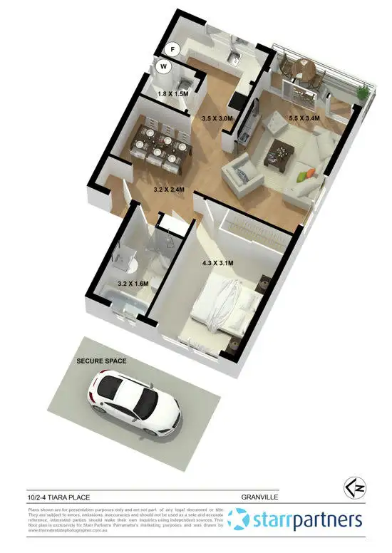 Floorplan of Homely apartment listing, 10/2-4 Tiara Place, Granville NSW 2142