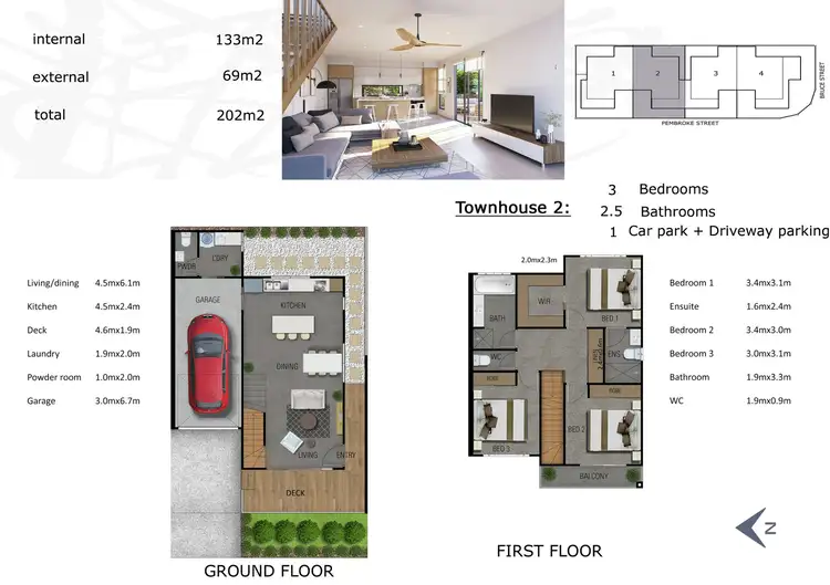 Floorplan of Homely townhouse listing, 2/2 Bruce Street, Carina QLD 4152