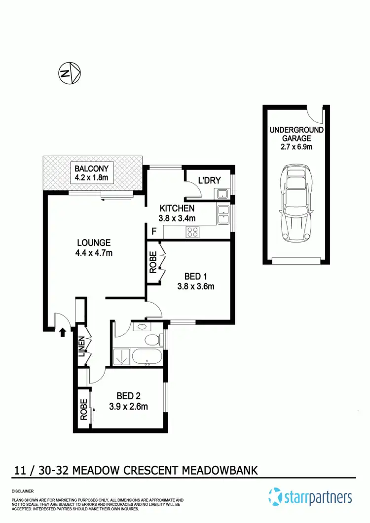 Floorplan of Homely apartment listing, 11/30-32 Meadow Crescent, Meadowbank NSW 2114